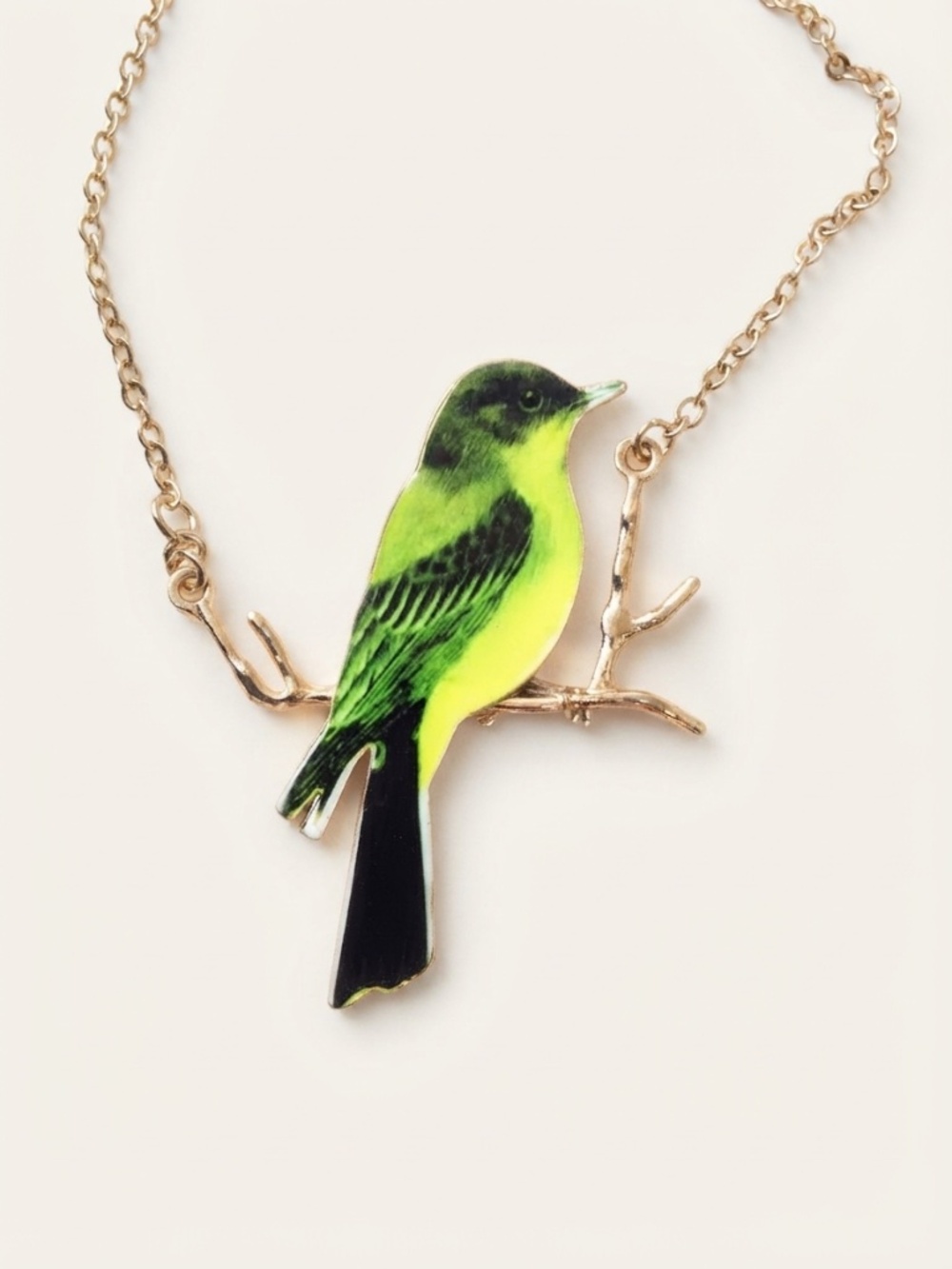 Cottage core bird pendant necklace